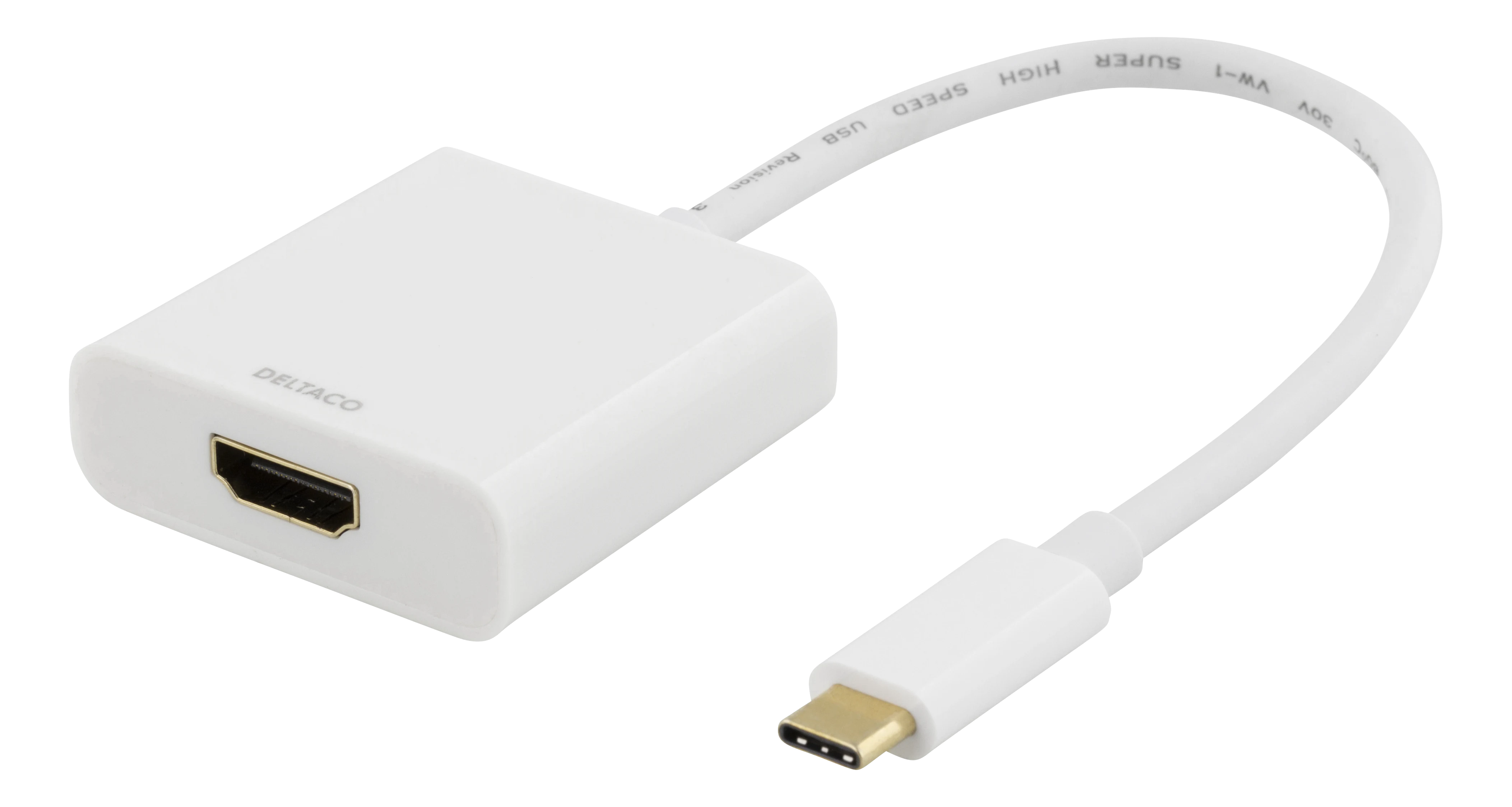 USB-C til HDMI-adapter 4K UHD, Hvit