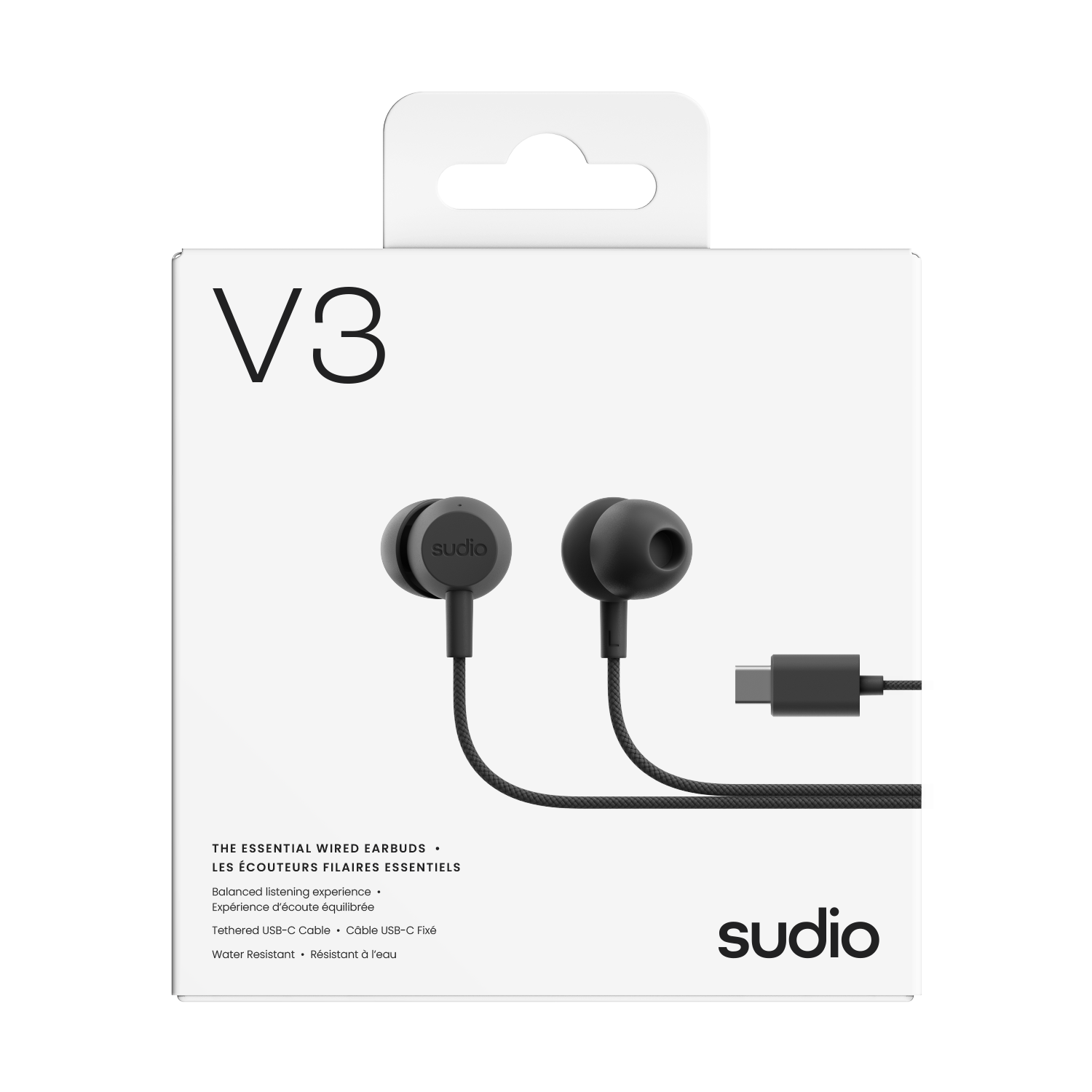 V3 Kablede In-ear hodetelefoner med USB-C, Svart