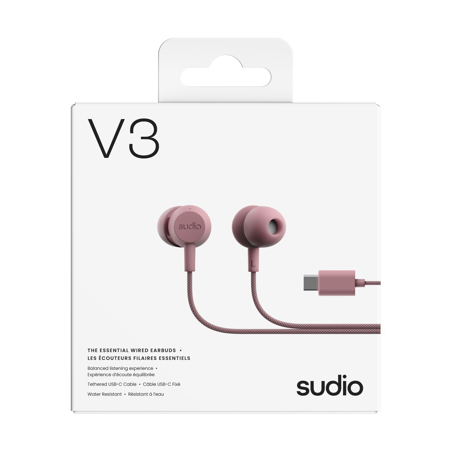 V3 Kablede In-ear hodetelefoner med USB-C, Rosa