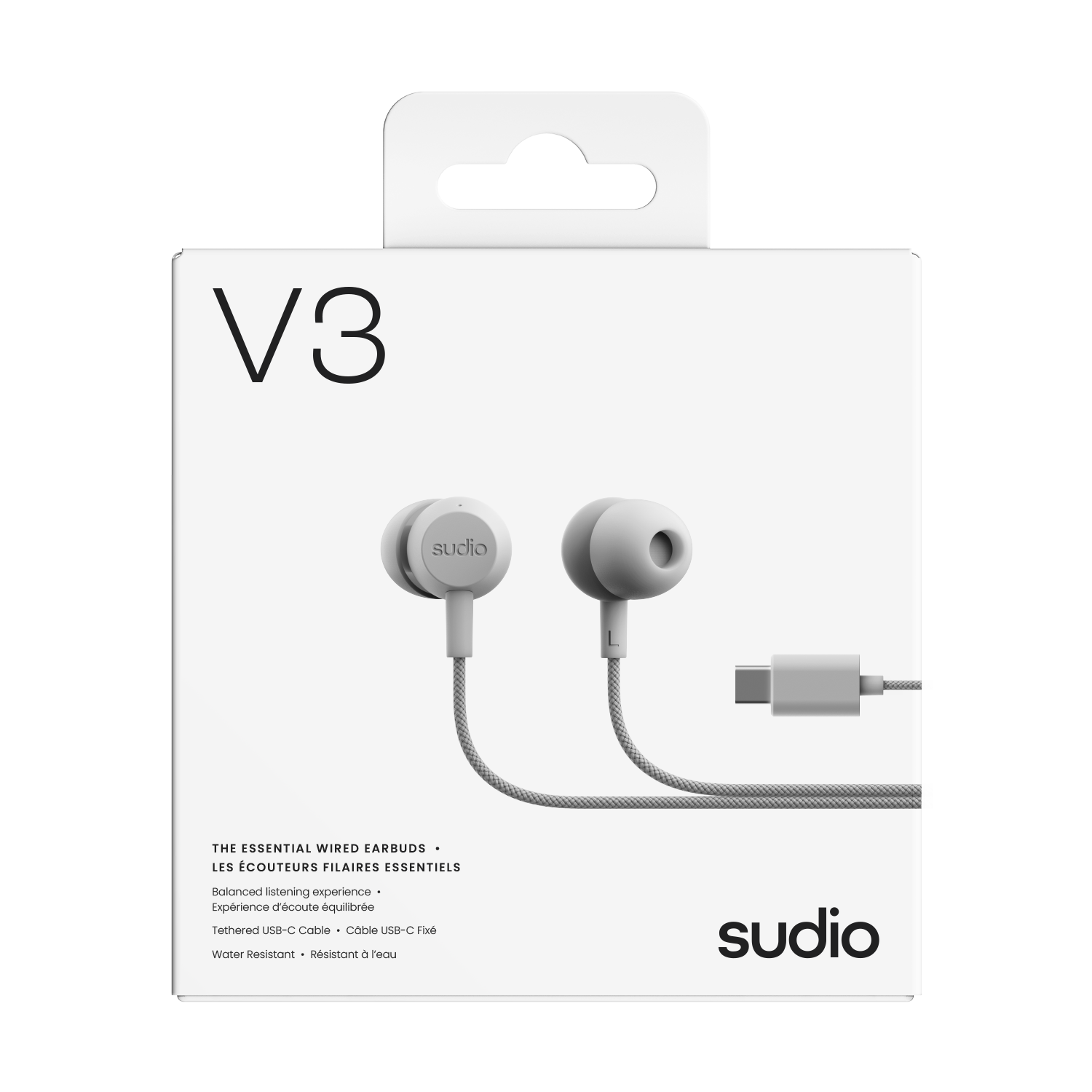V3 Kablede In-ear hodetelefoner med USB-C, Hvit
