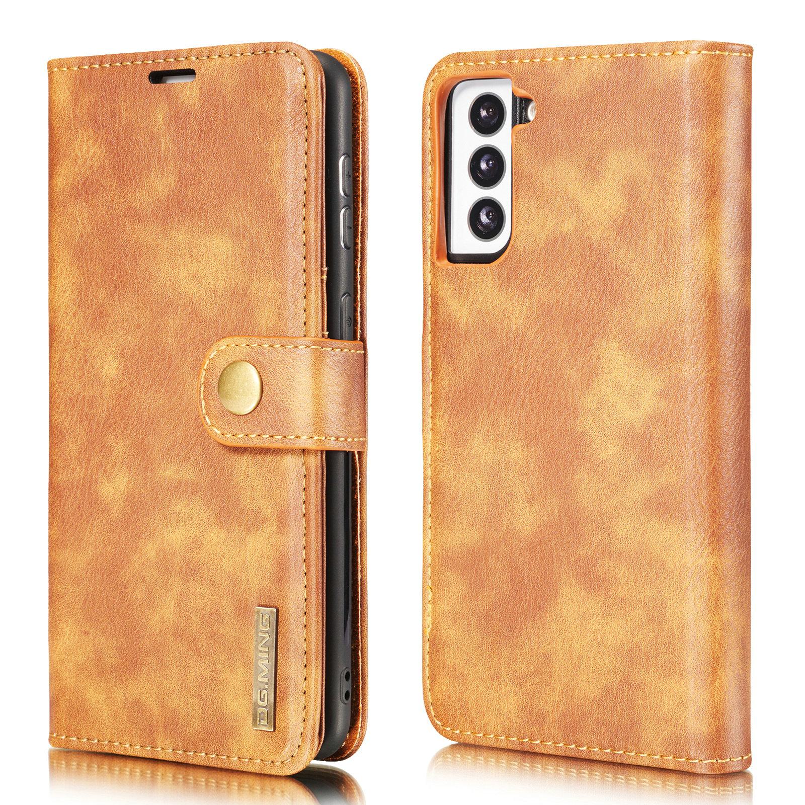 Samsung Galaxy S21 Lommeboketui med avtakbart deksel, Cognac
