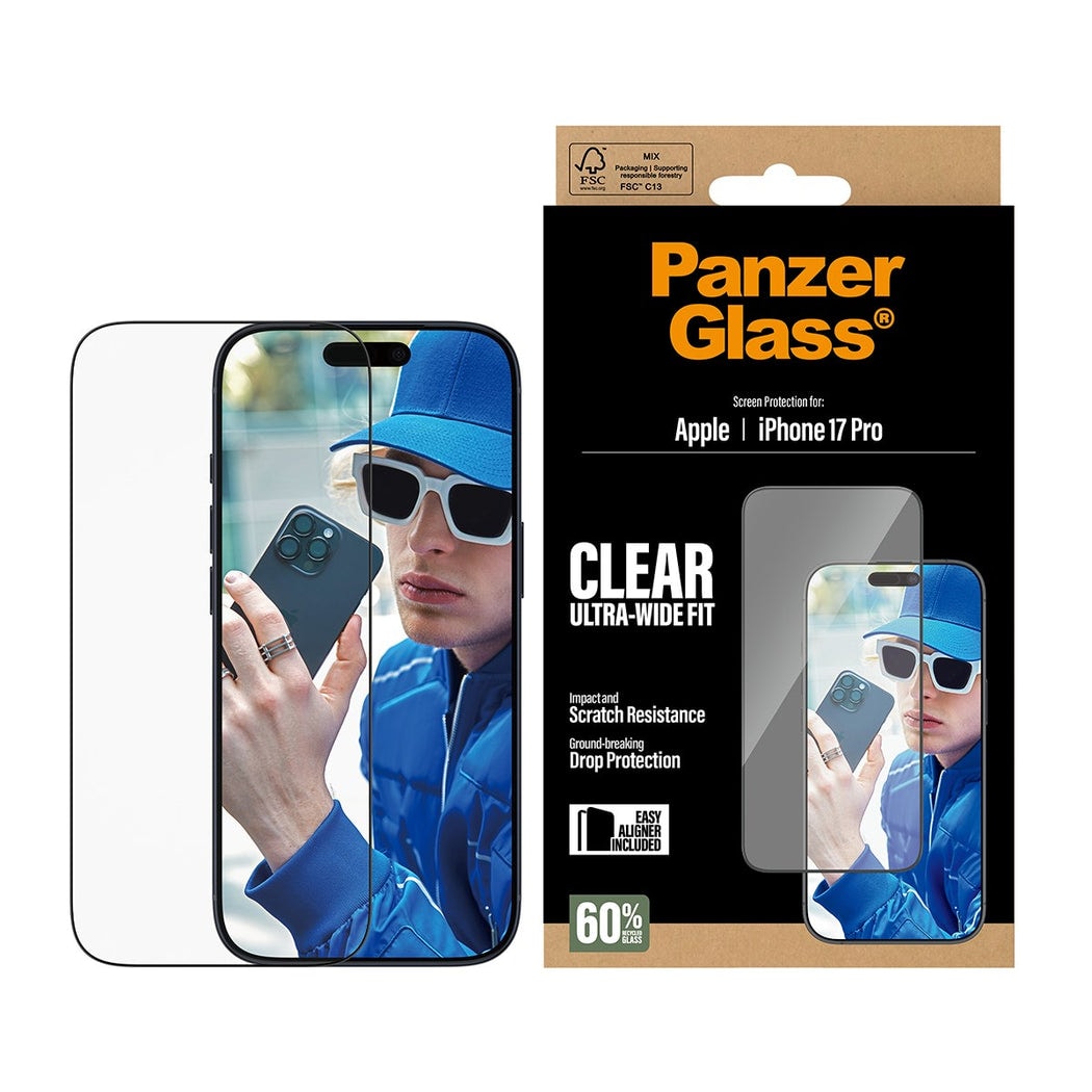 iPhone 17 Pro Skjermbeskytter med installasjonsramme - Ultra Wide Fit