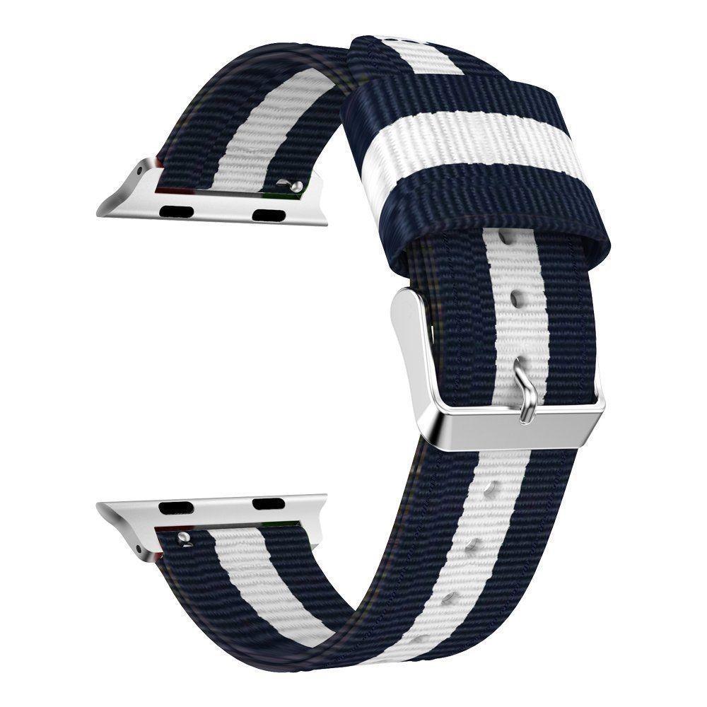 Apple Watch SE 40mm Reim i nylon, blå/hvit