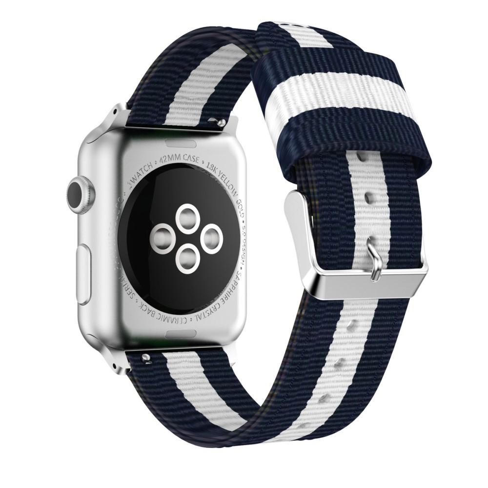 Apple Watch Series 8 45mm Reim i nylon, blå/hvit