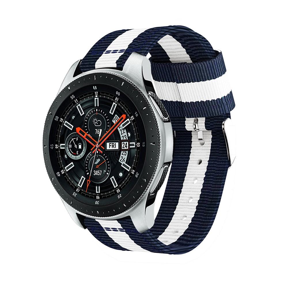 Samsung Galaxy Watch 46mm Reim i nylon, blå/hvit