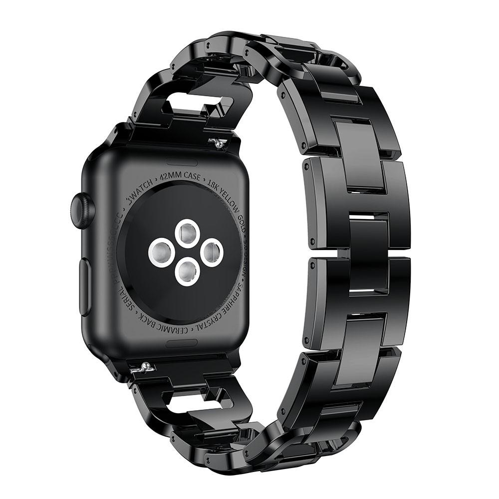 Apple Watch Series 11 42mm Luksuriøst armbånd med glitrende steiner, Svart