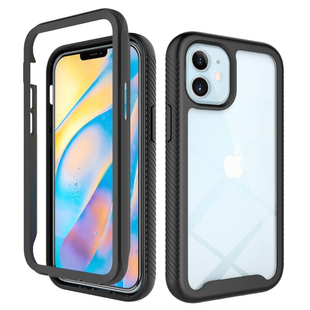 iPhone 12 Mini Støtsikkert mobildeksel med beskyttelsesramme Svart