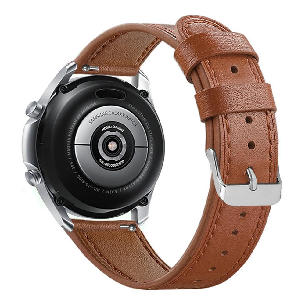 Samsung Galaxy Watch 3 45mm Reim i ekte skinn, Brun
