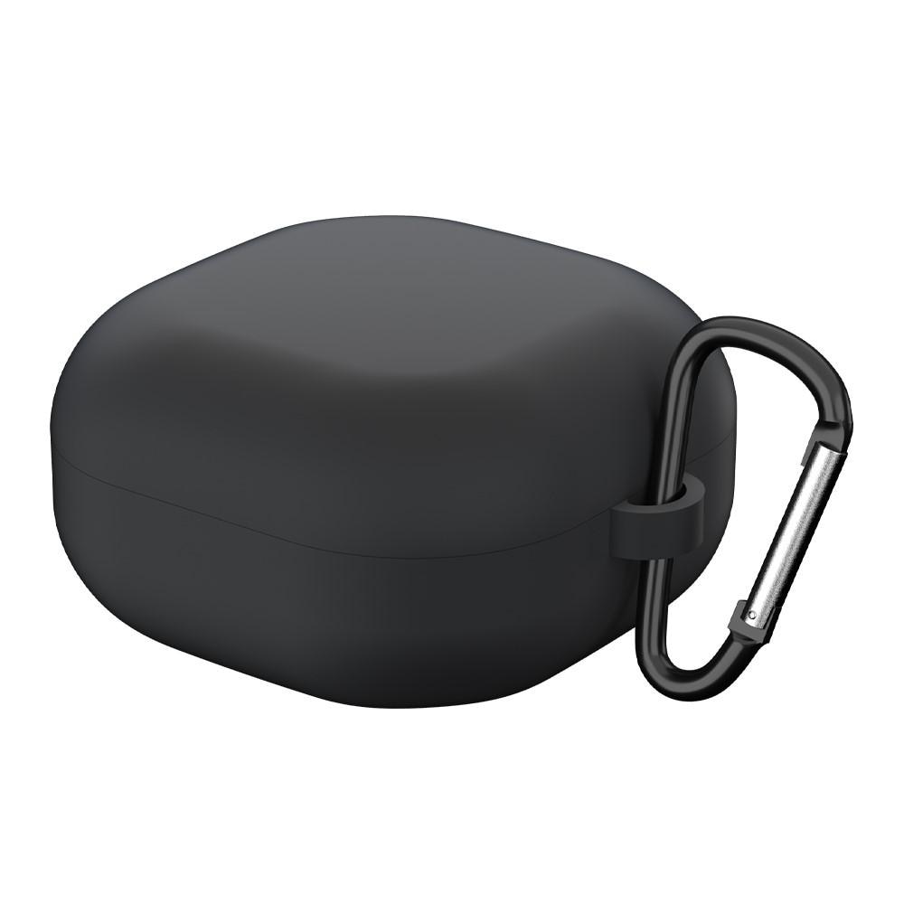 Samsung Galaxy Buds FE Silikondeksel med karabinkrok, Svart