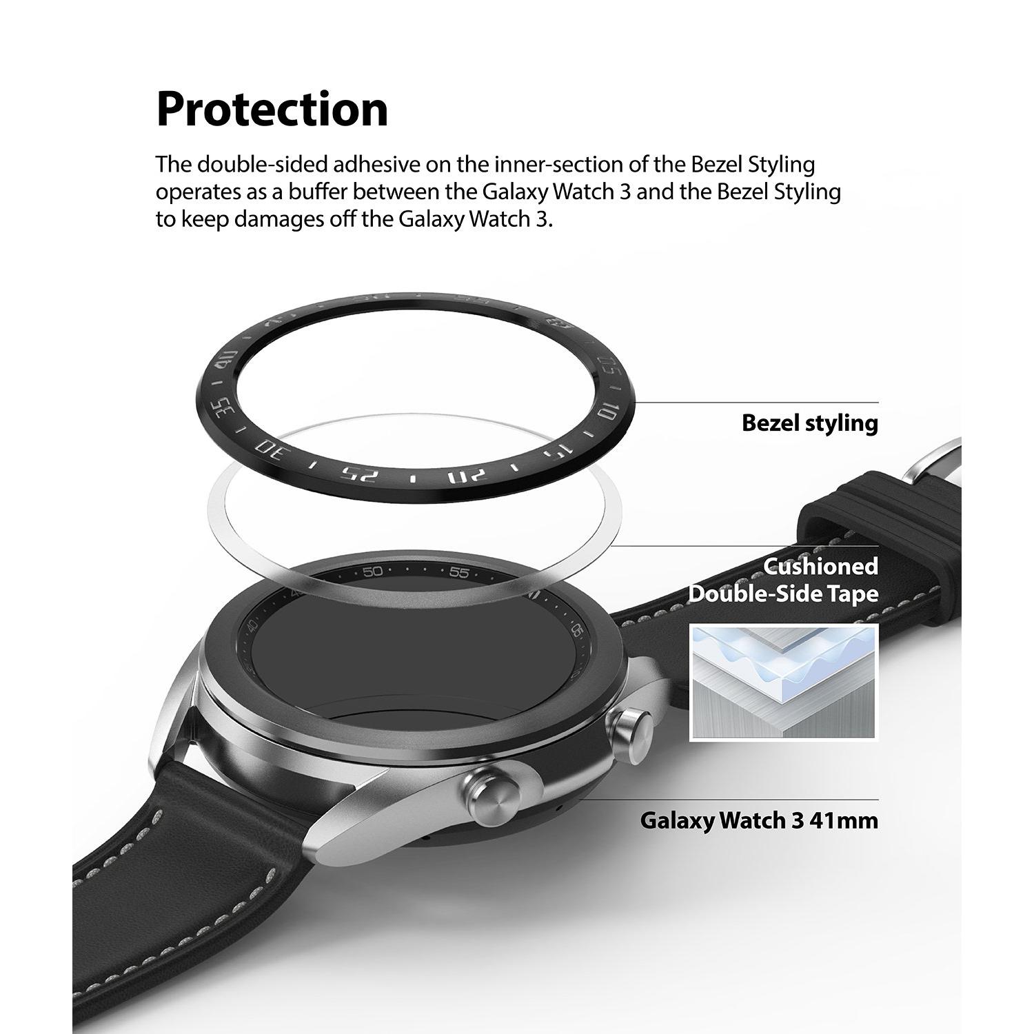 Samsung Galaxy Watch 3 41mm Beskyttelsesring - Bezel Styling Svart