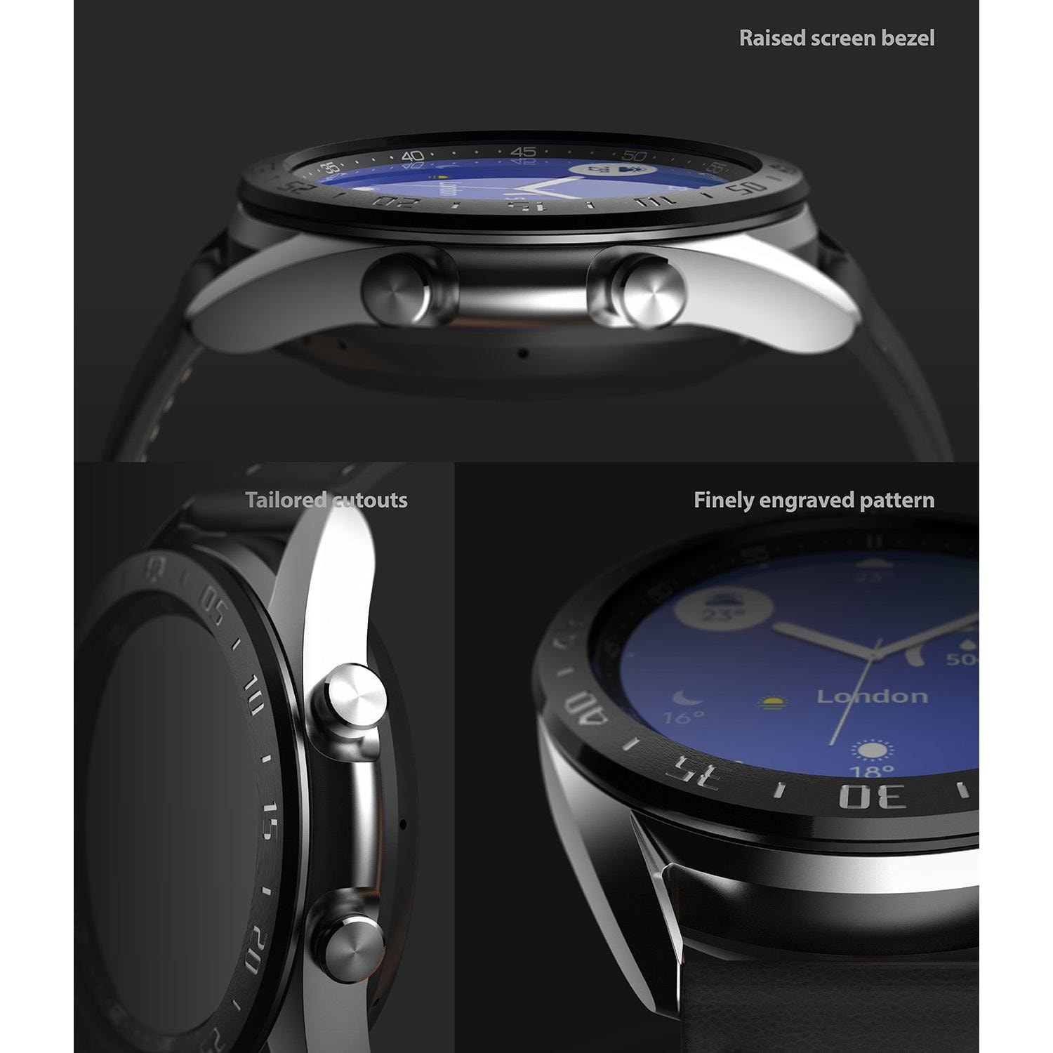 Samsung Galaxy Watch 3 41mm Beskyttelsesring - Bezel Styling Svart