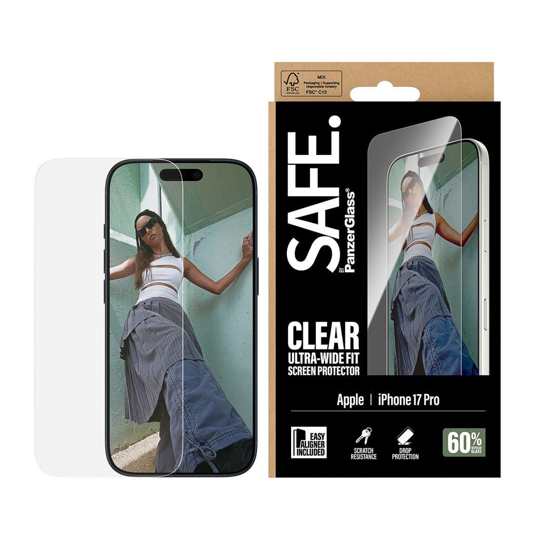 iPhone 17 Pro Skjermbeskytter i glass med installasjonsramme - Ultra Wide Fit