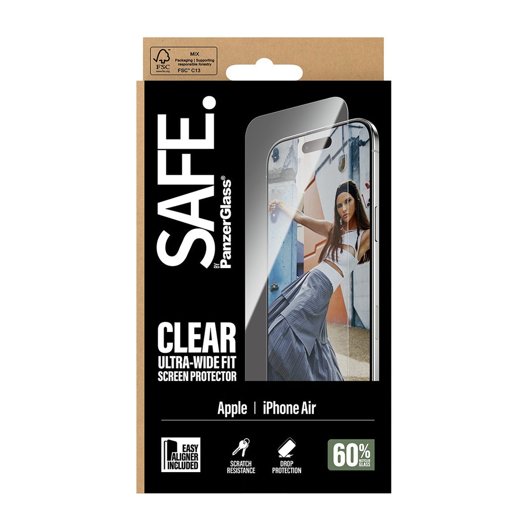 iPhone Air Skjermbeskytter i glass med installasjonsramme - Ultra Wide Fit